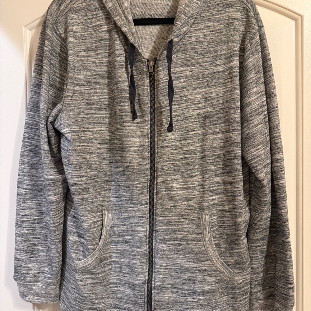 Hanes unisex Heather Gray Zip-Up Hooded Sweater